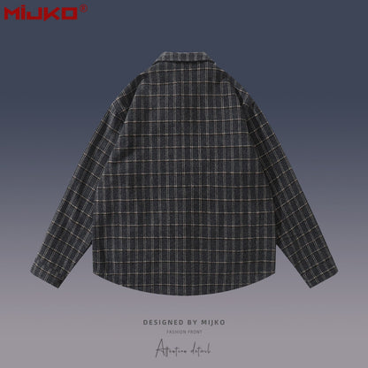 MIJKO Mens Jacket Plaid jacket