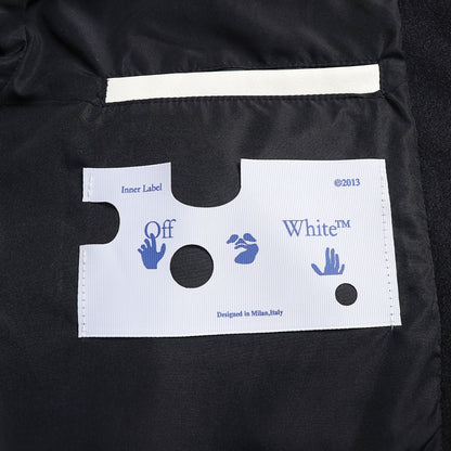Ow Jacket Yellow Embroidery Cotton-Padded Jacket for Men and Women