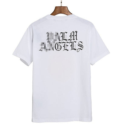 Palm Angle T Shirts Burning Flame Ball Printing Couple Loose