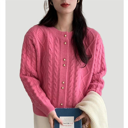Women Knitted Cardigan Spring Single-Breasted Short Knitted Jacket