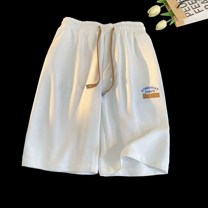 Men Beach Shorts Oversize Summer Loose Casual Waffle