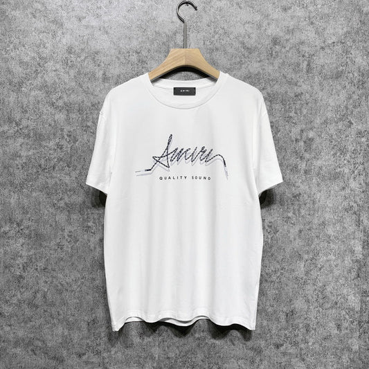 Amiri T Shirt Printed Casual Hip Hop round Neck Short Sleeve T-shirt