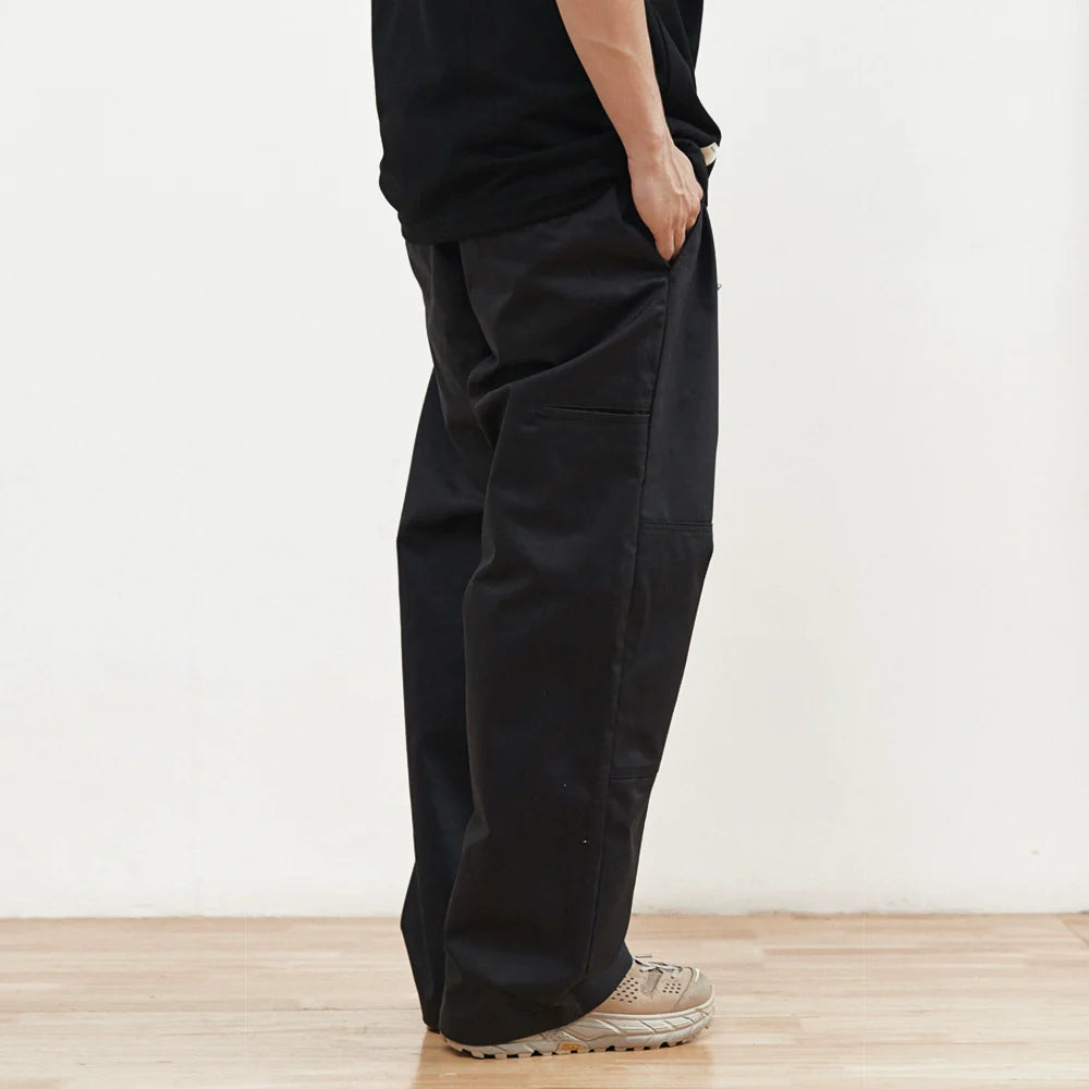 Men Sweatpants Simple Solid Color Straight Cargo Pants Loose Wide Leg Casual Trousers
