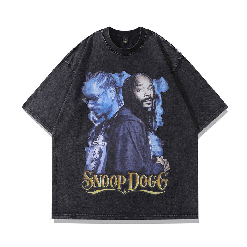 Men T-Shirt Short-Sleeved T-shirt Men Hip Hop Retro Loose