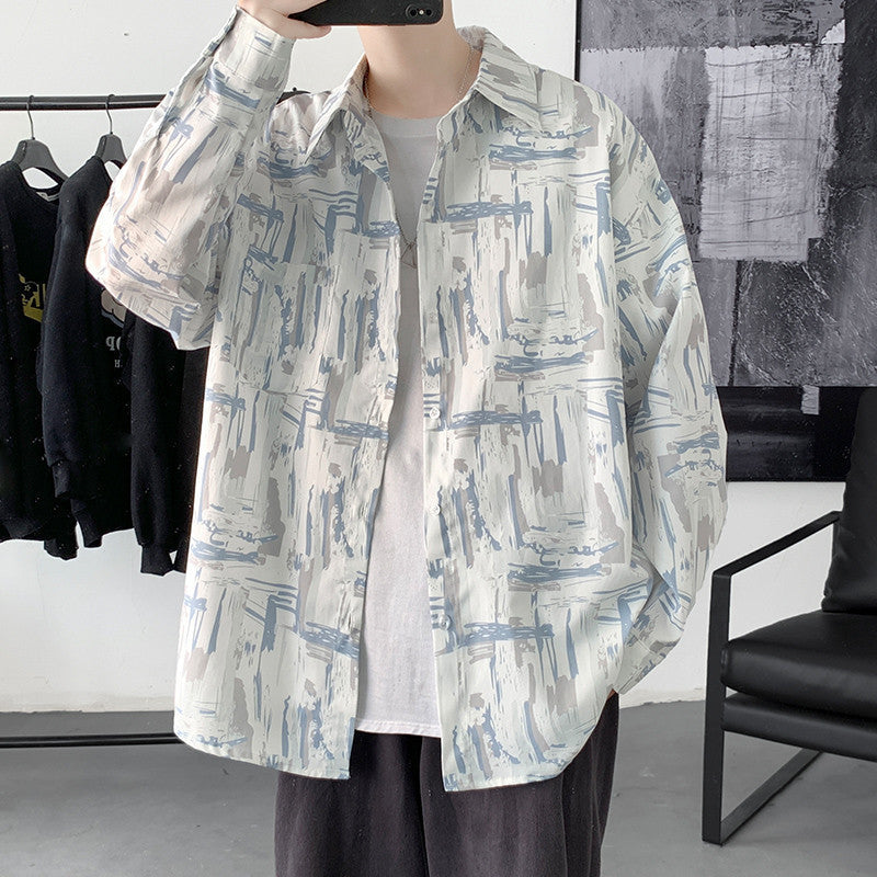 Men Shirts Graffiti Baggy Coat