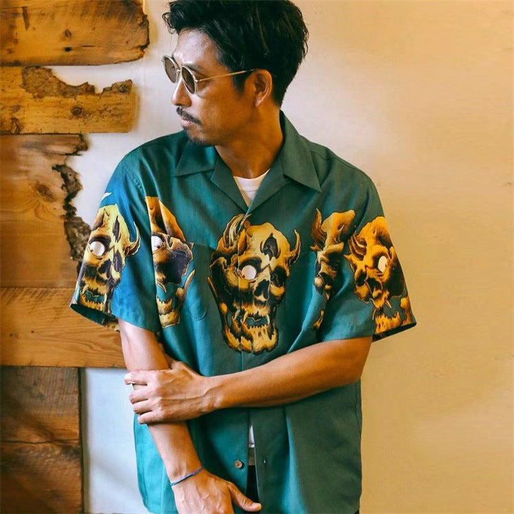 GUILTYPARTIES TIGER Shirts Skull Hawaiian Short Sleeves
