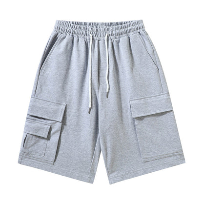 Men Shorts Multi-Pocket Casual Loose Straight Brand Elastic Waist Sports Pirate Shorts