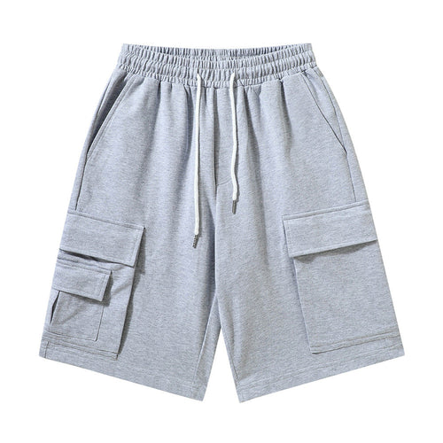 Men Shorts Multi-Pocket Casual Loose Straight Brand Elastic Waist Sports Pirate Shorts