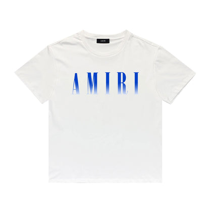 Amiri T Shirt Gradient Letter Flower Casual Short Sleeve T-shirt
