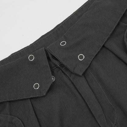 Men Sweatpants Multi-Pocket Straight Casual Loose-Fitting Wide-Leg Trousers