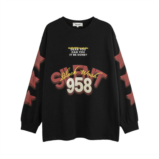 Men Long Sleeve T-Shirt Trend XINGX Printed Loose Top