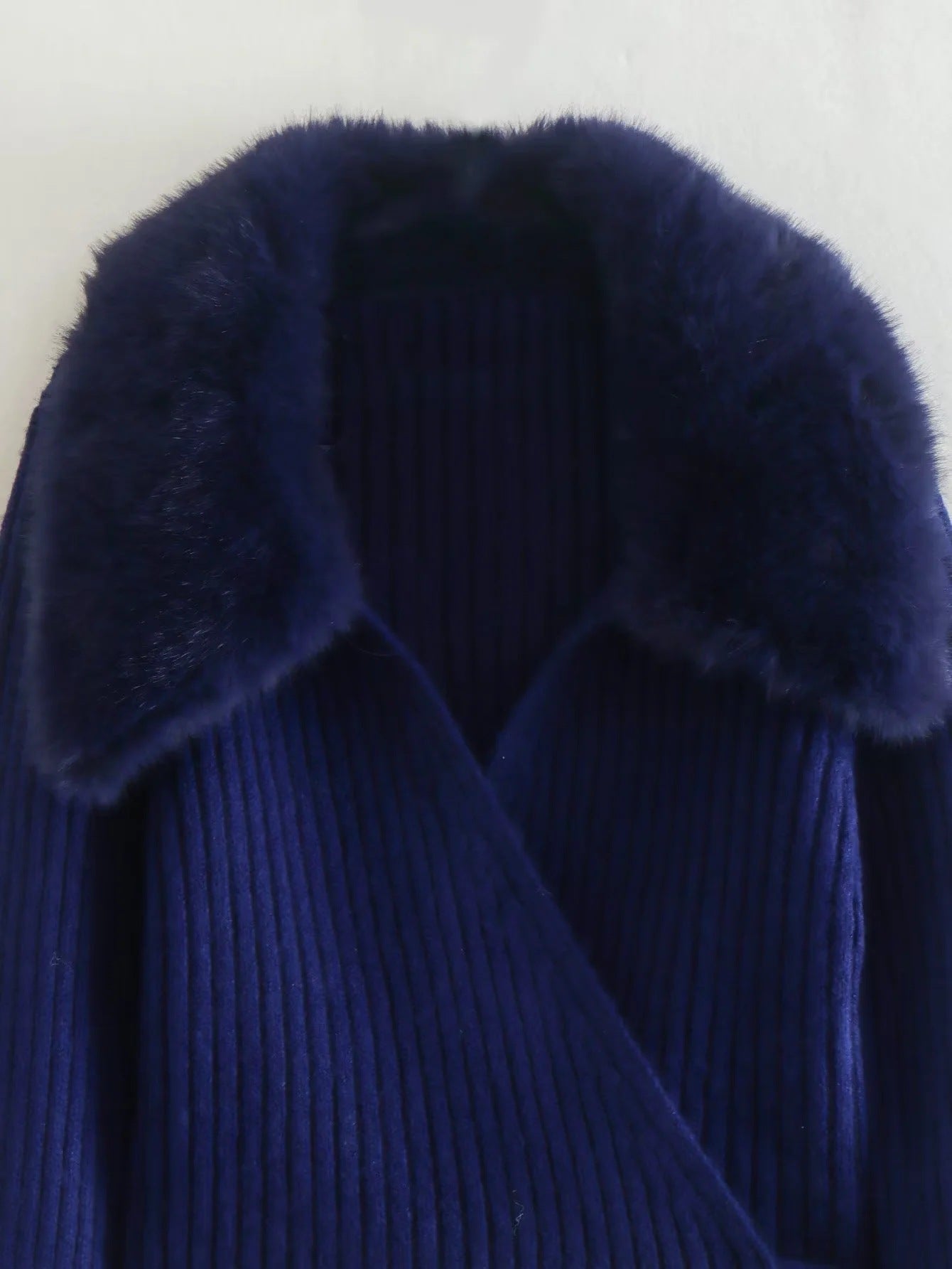 Women Sweater Knit Wear Wool Lapel Cross Short Knitted Jacket