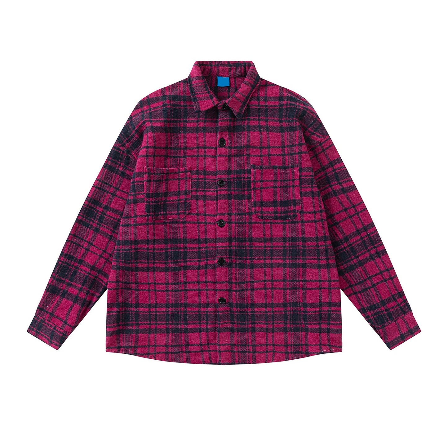MIJKO Mens Jacket Loose Plaid Jacket Unisex