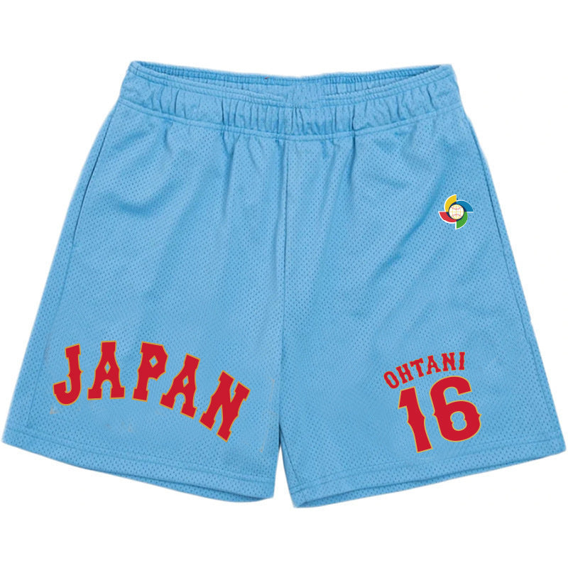 MLB Shorts WBC Otani Shohei No. 16 Ball Shirt Shorts Men's Summer Beach Pants Sports (Part 2)
