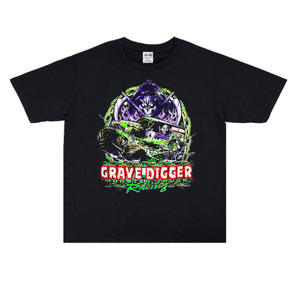 Rock Star T Shirt Gravedigger Band Printed T-shirt Washed Old