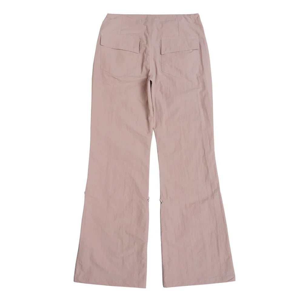 Men Sweatpants Flared Casual Pants Loose Knee Pleated Drawstring Wide Leg Mop Pants