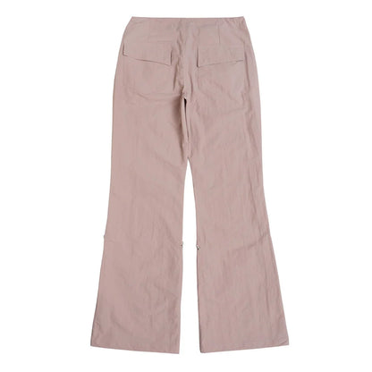 Men Sweatpants Flared Casual Pants Loose Knee Pleated Drawstring Wide Leg Mop Pants