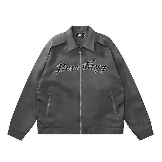 Men Jacket Coat Bomber Jacket Men Spring and Autumn Leisure Loose Long Sleeve Baggy Coat