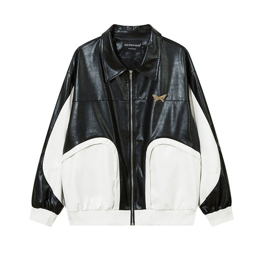 Women Jackets Punk Stitching Pu Wallet Retro Biker's Style