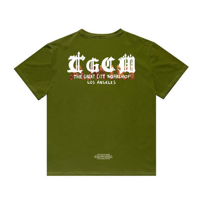 Amiri T Shirt Printed Casual Hip Hop round Neck Short Sleeve T-shirt