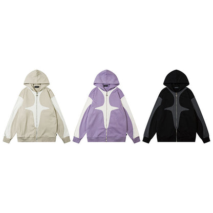 Men Hoodie Hip Hop Vibe Style Casual Zip Coat Men and Women
