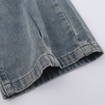 Women Pants Jeans Distressed Loose Straight-Leg Wide-Leg Pants