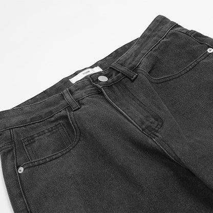 Men Jeans Distressed Ripped Wide Leg