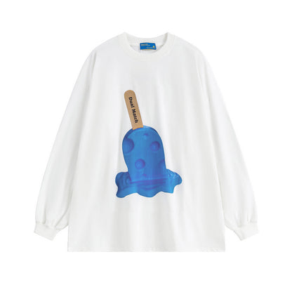 Men Long Sleeve T-Shirt Ice Cream Ice Cream Personalized Printing