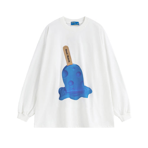 Men Long Sleeve T-Shirt Ice Cream Ice Cream Personalized Printing