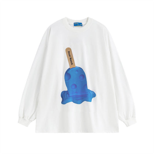 Men Long Sleeve T-Shirt Ice Cream Ice Cream Personalized Printing