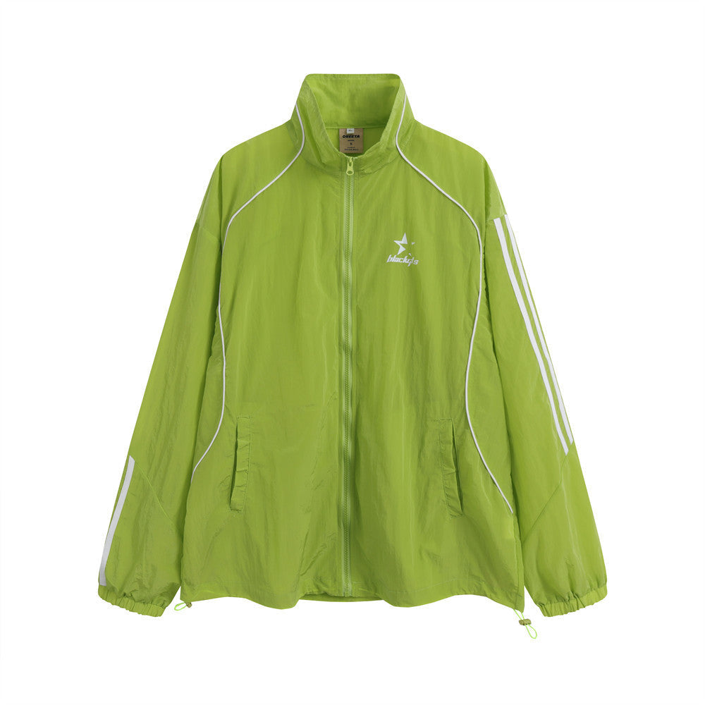 Men Jacket Coat Men's Loose Outdoor Casual Zipper Stand-up Collar Jacket