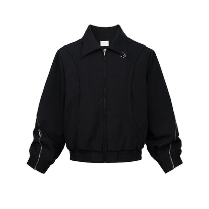 MIJKO Men's Jacket Two-way Zipper Minimalist Temperament Jacket