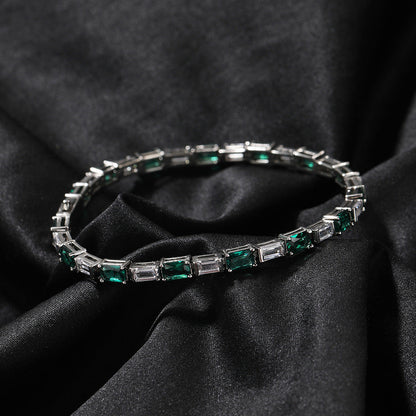 Bracelet Hip Hop Jewelry Copper Set 5A Zircon Tennis Chain Emerald Royalty Spectrum St. Valentine's