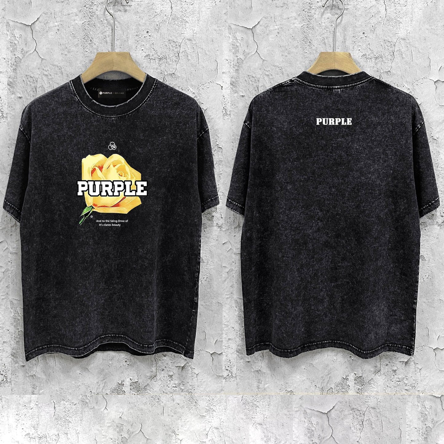 Purple Brand Distressed T Shirts Short Sleeve