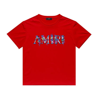 Amiri T Shirt Casual Hip Hop High Street round Neck Short Sleeve T-shirt