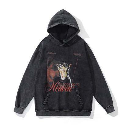 Men Hoodie Hiphop Hip Hop Worn Looking Washed-out Hooded Sweater