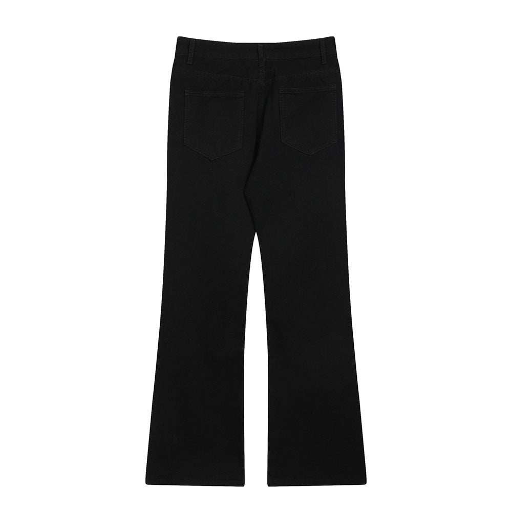 Men Sweatpants Punk Rock Zipper Stitching Jeans