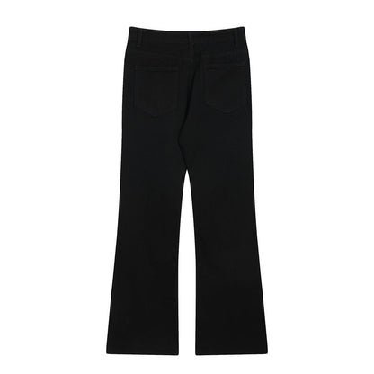 Men Sweatpants Punk Rock Zipper Stitching Jeans