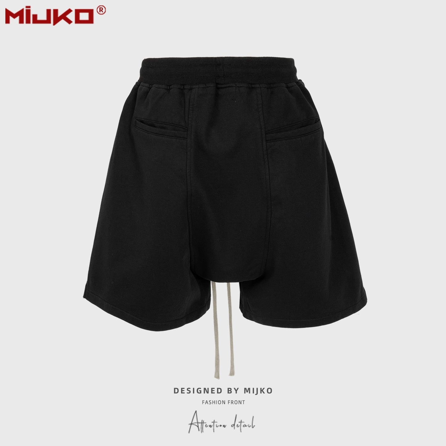 MIJKO Men Shorts Casual Pants Double Zipper Split Shorts