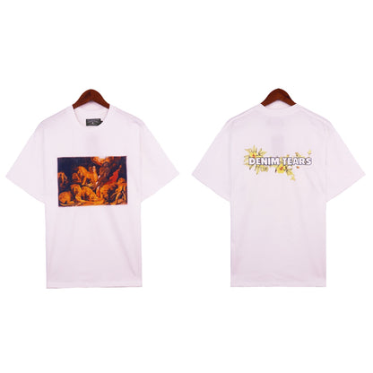 Denim Tears T Shirts Letter Portrait Short Sleeve T-Shirt