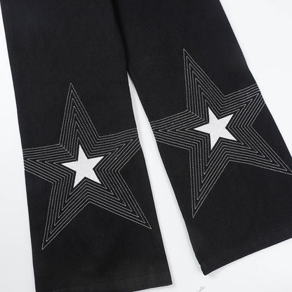 Cargo Pants Star Embroidered Overalls