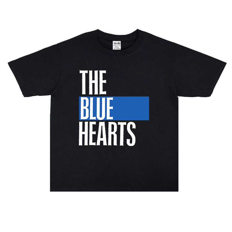 Rock Star T Shirt the Blue Hearts Punk Rock Band Loose Print T-shirt Short Sleeve Cotton
