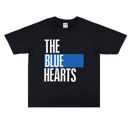 Rock Star T Shirt the Blue Hearts Punk Rock Band Loose Print T-shirt Short Sleeve Cotton