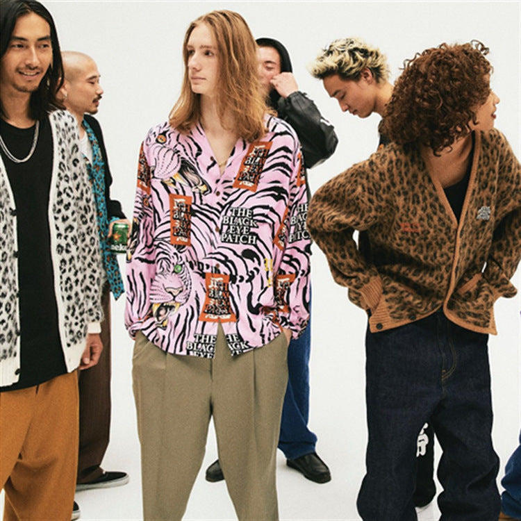 GUILTYPARTIES TIGER Shirts Tiger Totem Skull Long Sleeve Shirt