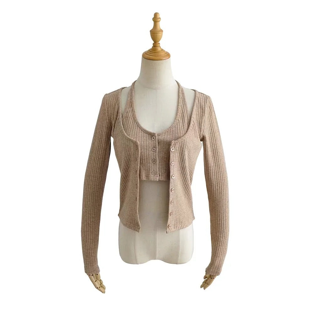Women Sweater Knitwear Sexy Knitted Cardigan Autumn Short Long Sleeve T-shirt Jacket