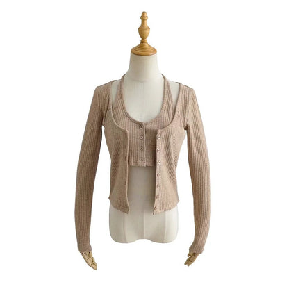 Women Sweater Knitwear Sexy Knitted Cardigan Autumn Short Long Sleeve T-shirt Jacket