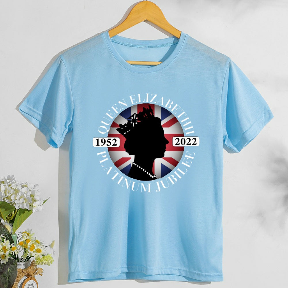Inspired by Queen's Platinum Jubilee 2022 Elizabeth 70 Years T-shirt Summer Male and Female Large Size