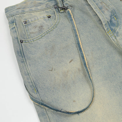 Men Jeans Worn out Casual Straight-Leg