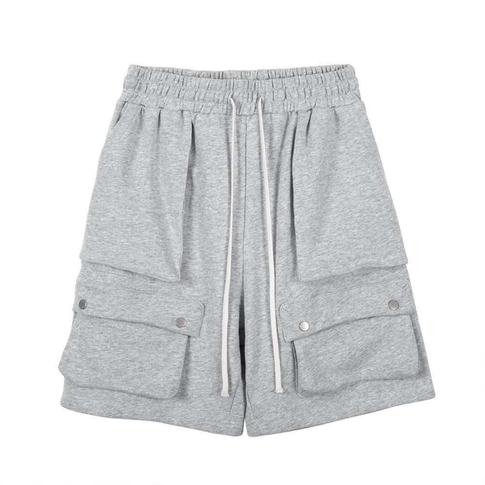 Men Shorts Multi-Pocket Casual Elastic Waist Sports