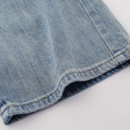 Women Pants Ripped Straight Jeans Wide Leg Loose Trousers
